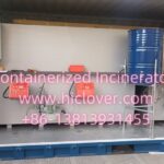 a blue barrel and metal container