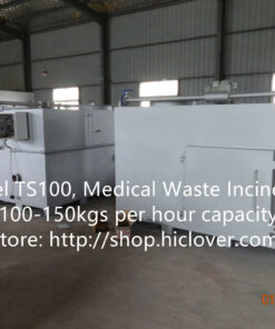 Model: TS100, Medical Waste Incinerator 100-150kgs per hour capacity