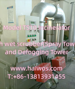 Model TS10 Incinerator with wet scrubber (Spray Tower) and Defogging Tower