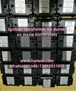 Ignition transformer on burner for waste incinerators