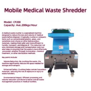 Mobile Medical Waste Shredder Capacity: Ave.200kgs/Hour