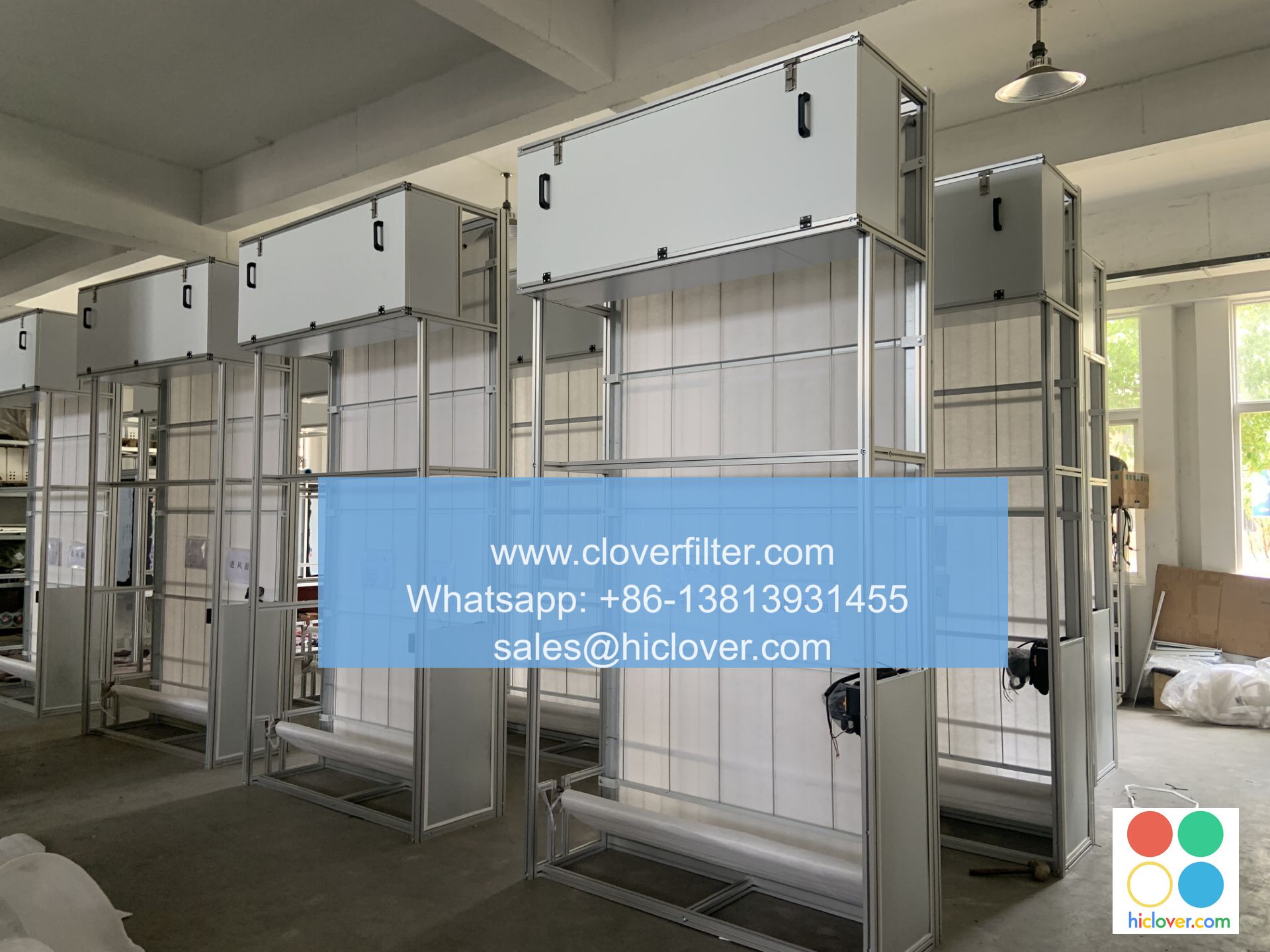 Continuous media air filtration systems for clean rooms