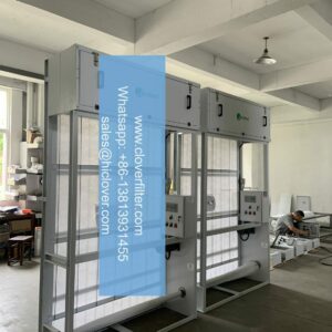 Durable roll media filters for spray paint booths