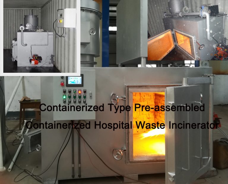 Containerized Type Pre-Assembled Mobile Hospital Waste Incinerator Model CA100